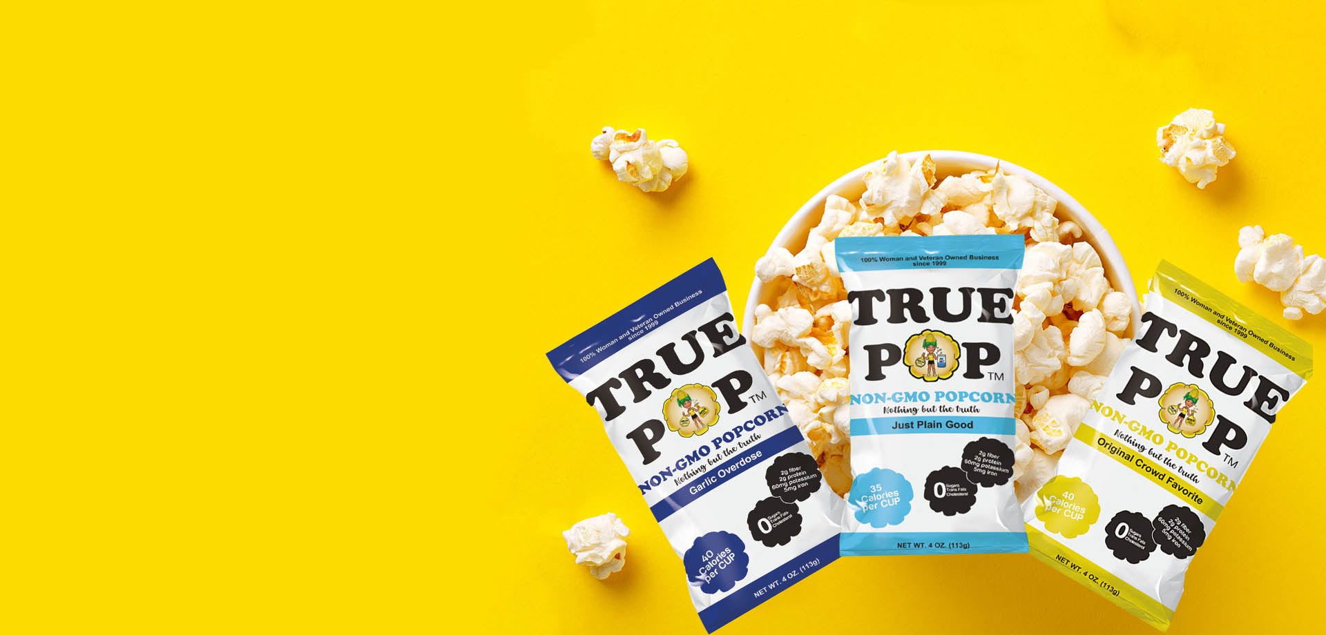 True Pop Popcorn website header